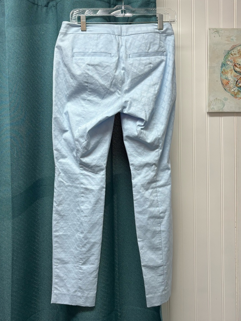Lilly Pulitzer Textured Baby Blue Kelly Skinny Ankle Pants Size 4 - Picture 3 of 9